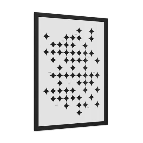 Gridlock 3 - Modern Geometric Framed Poster Art - Minimalist Home Decor
