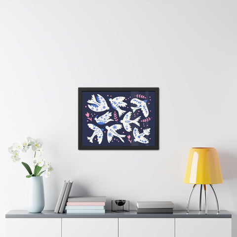 White Doves - Framed Print