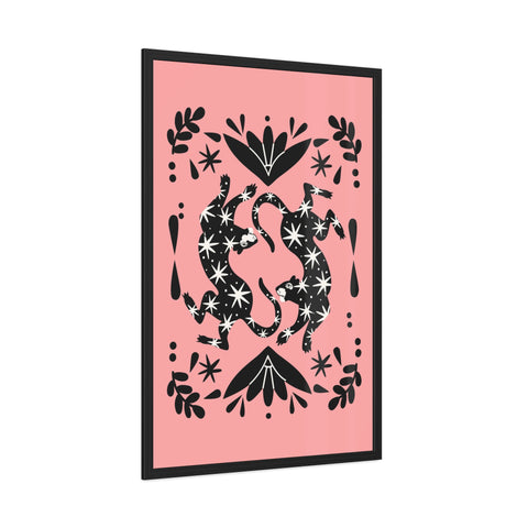 Mirror 1 - Whimsical Framed Poster - Starry Cat Design for Home Décor