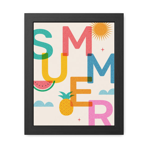 Summer 1 - Colorful Summer Framed Poster - Vibrant Tropical Wall Art