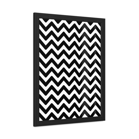 Damien 2 - Modern Chevron Framed Poster | Black & White Wall Art for Home Decor