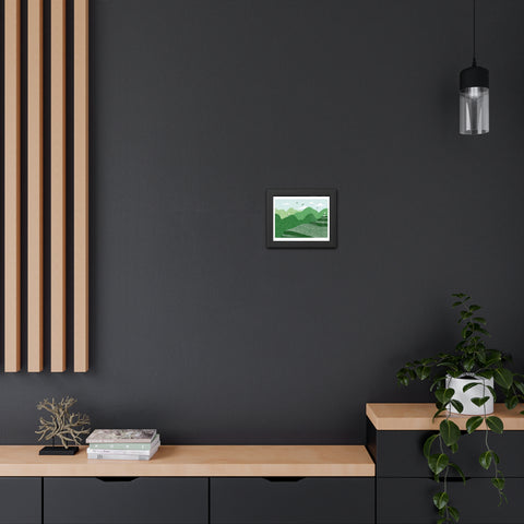 Greenscape - Serene Green Landscape Framed Poster - Nature Wall Art for Home Decor