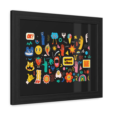 Good Vibes Framed Poster – Colorful Wall Art for Positive Energy