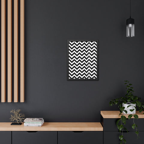 Damien 2 - Modern Chevron Framed Poster | Black & White Wall Art for Home Decor