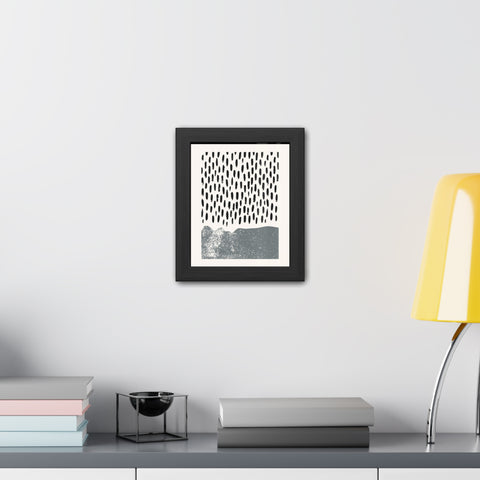 Ink Block 2 - Modern Minimalist Framed Poster - Black and White Abstract Art for Home Décor