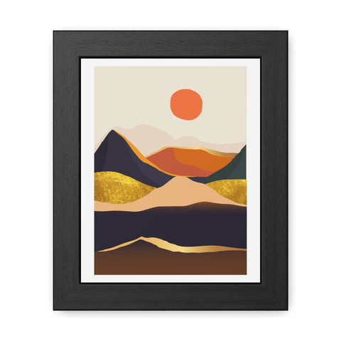 South 1 - Modern Framed Landscape Poster - Abstract Mountain Art for Cozy Home Decor