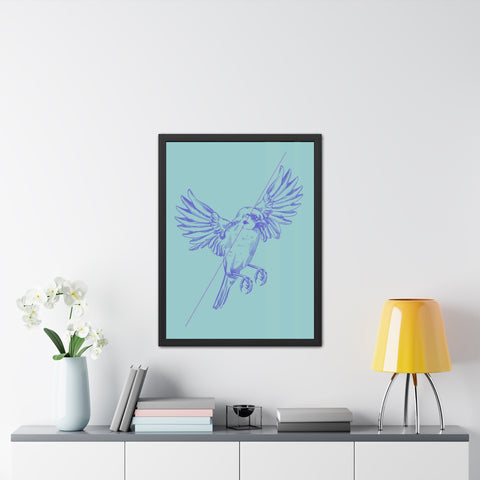 Wings 4 - Blue Bird Framed Poster - Elegant Wall Art for Home Decor