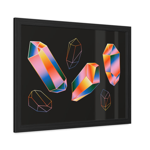 Gems - Modern Geometric Crystal Framed Poster - Stylish Wall Art for Home Decor