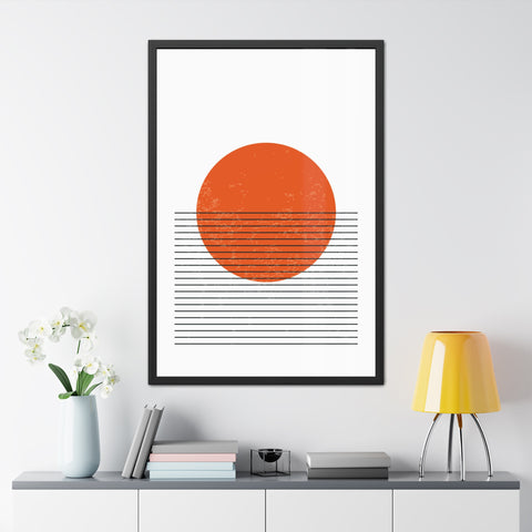 Ink Stamp 3 - Minimalist Sunset Framed Poster - Modern Home Decor Art