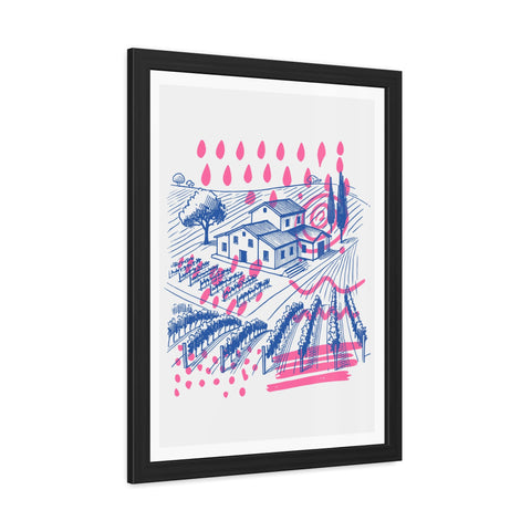 Wine Country 3 - Vibrant Vineyard Framed Poster - Modern Art Decor for Wine Lovers