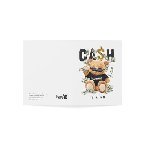 Billionaire Teddy 'Cash Is King' Greeting Card - Abstract Greeting Card - Illustrated, beautiful, funny, any occasion