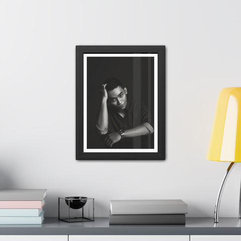 Male Portrait 2 - Modern Black Framed Poster - Stylish Wall Art for Home Decor