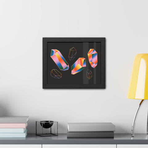 Gems - Modern Geometric Crystal Framed Poster - Stylish Wall Art for Home Decor