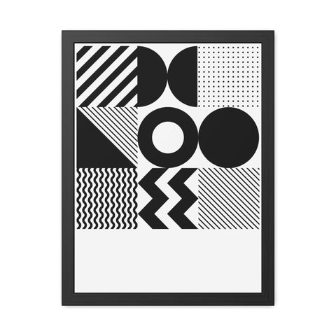 Modernica 5 - Modern Geometric Wall Art Frame - Black and White Patterns for Home Decor
