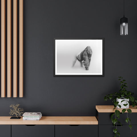 Majestic Gorilla Framed Poster | Monochrome Wall Art for Animal Lovers