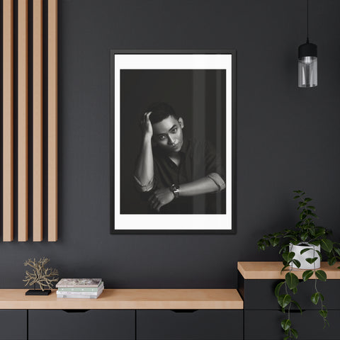 Male Portrait 2 - Modern Black Framed Poster - Stylish Wall Art for Home Decor
