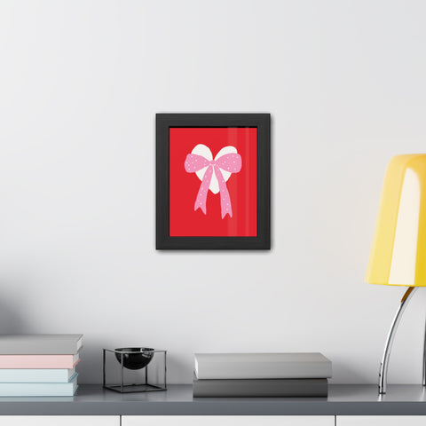 With a bow 2 - Heart Ribbon Framed Poster - Perfect for Valentine's Day Decor