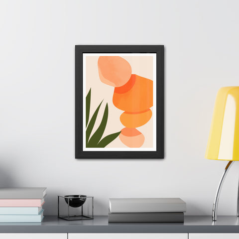 Agora 3 - Modern Abstract Framed Poster - Earthy Tones for Home Décor
