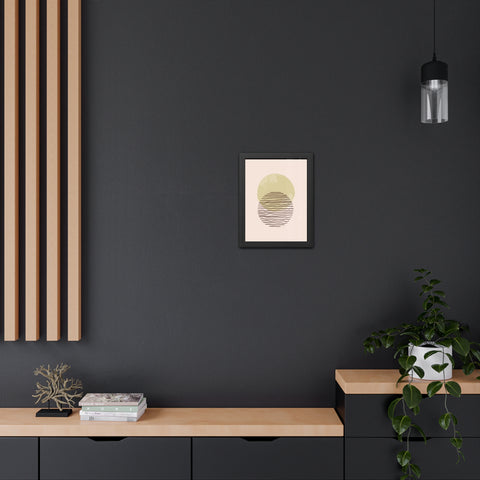 Blend 1 - Modern Minimalist Framed Poster – Abstract Green and Beige Art