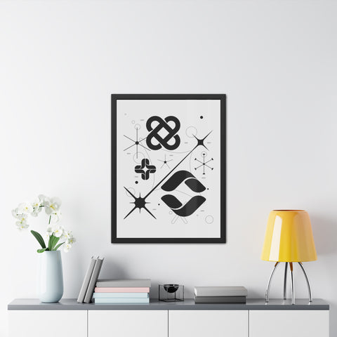 Gridlock 2 - Modern Abstract Framed Posters - Minimalist Wall Art for Home Decor