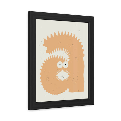 Lettermon - a monster - Quirky Framed Monster Poster - Playful Wall Art for Kids' Rooms