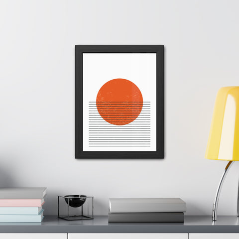 Ink Stamp 3 - Minimalist Sunset Framed Poster - Modern Home Decor Art