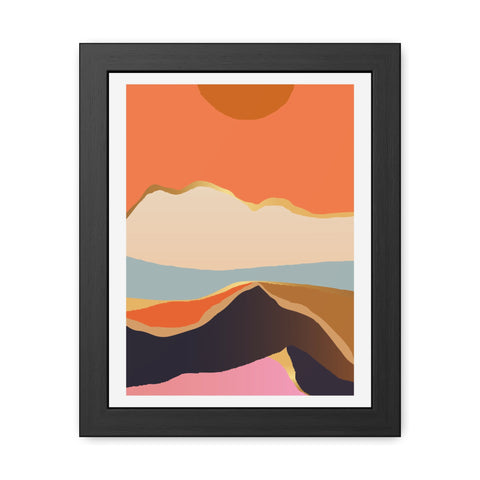 South 2 - Abstract Mountain Framed Poster - Modern Wall Art for Home Decor