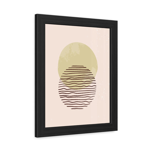 Blend 1 - Modern Minimalist Framed Poster – Abstract Green and Beige Art