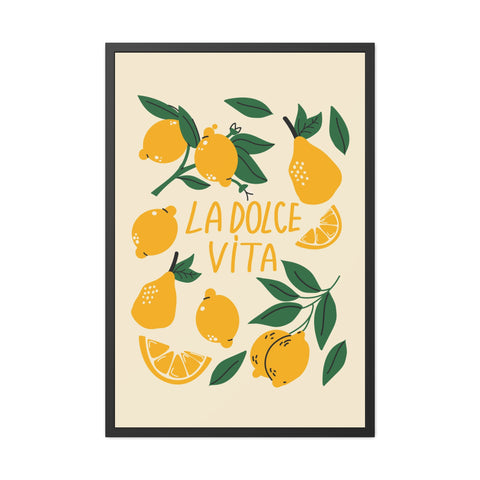 La Dolce Vita Lemon Framed Poster – Bright and Cheerful Wall Art for Home Decor