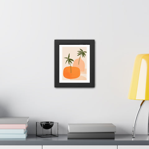 Agora 2 - Modern Framed Poster - Abstract Palm and Fruit Design for Home Decor