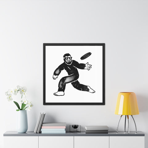 Frisbee - Cool Sasquatch Framed Poster - Fun Wall Art for Outdoorsy Decor