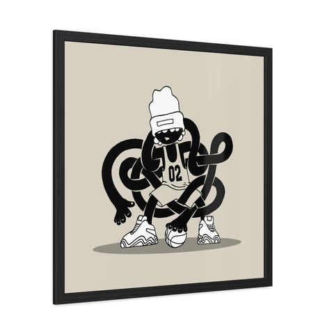 Basketballin' 1 - Trendy Urban Art Print - Modern Framed Poster with Playful Character