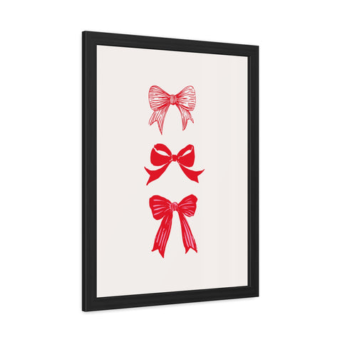 With a bow 3 - Charming Red Bow Framed Poster - Perfect Holiday Decor