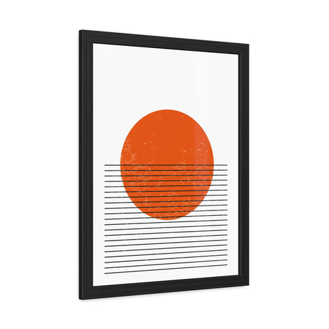 Ink Stamp 3 - Minimalist Sunset Framed Poster - Modern Home Decor Art