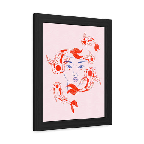 Koi Fish Art Framed Poster - Serene Wall Decoration for Home Decor Enthusiasts