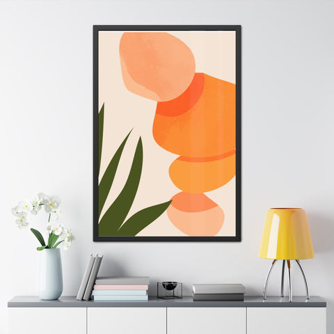Agora 3 - Modern Abstract Framed Poster - Earthy Tones for Home Décor