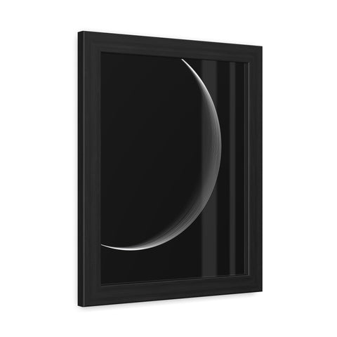 Universalis 2 - Minimalist Framed Poster - Sleek Crescent Moon Design for Modern Decor