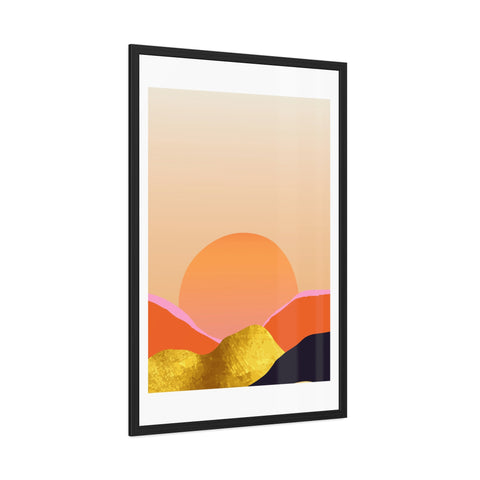 South 3 - Warm Sunset Framed Poster - Modern Home Décor for Nature Lovers