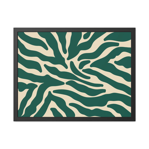 Mer 3 - Abstract Zebra Print Framed Poster - Modern Wall Art for Home Décor