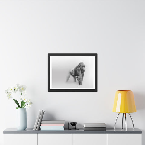 Majestic Gorilla Framed Poster | Monochrome Wall Art for Animal Lovers