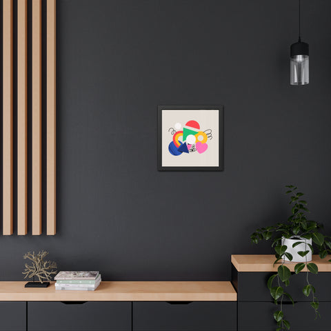 Cluster 1 - Vibrant Abstract Framed Poster - Modern Geometric Wall Art for Home Decor