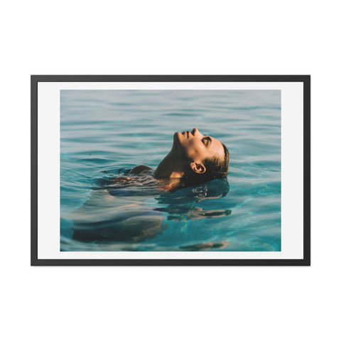 The Dip - Serene Woman Framed Poster - Tranquil Wall Art for Home Decor