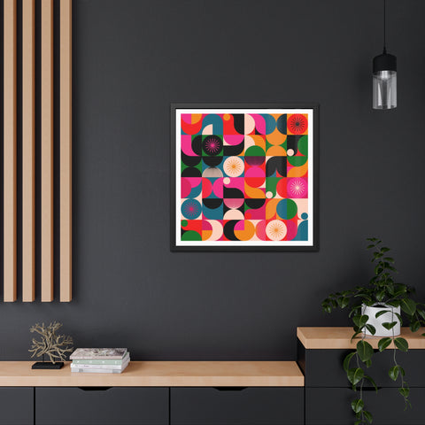 Tiled - Vibrant Geometric Framed Poster - Colorful Wall Art for Modern Spaces