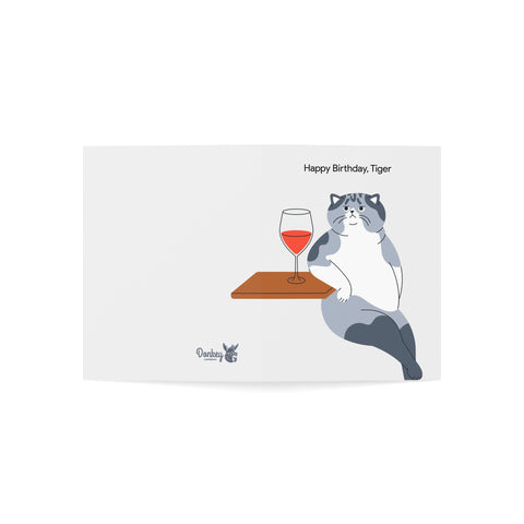 Happy Birthday Tiger (Nonchalant Cat) - Greeting Card