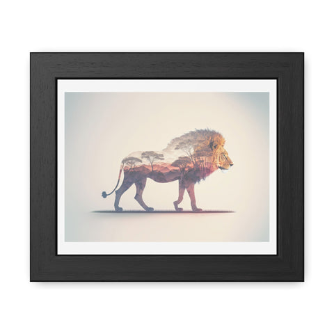 Lionscape - Majestic Lion Framed Poster - Wildlife Art for Home Decor