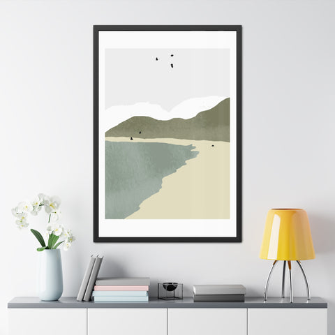 North 1 - Modern Coastal Framed Poster - Minimalist Beach Wall Art