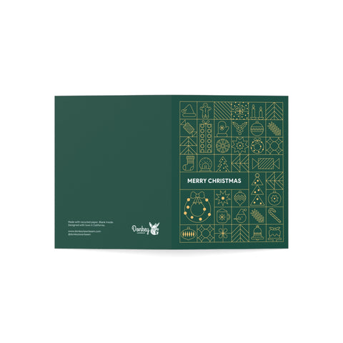 Green Christmas Greeting Card — Christmas / Holiday Greeting Card - Illustrated, Modern