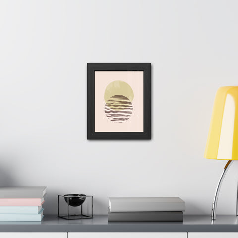 Blend 1 - Modern Minimalist Framed Poster – Abstract Green and Beige Art