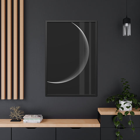 Universalis 2 - Minimalist Framed Poster - Sleek Crescent Moon Design for Modern Decor