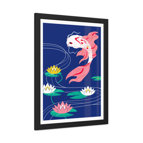 Japanese Garden 1 - Koi Fish Framed Poster - Tranquil Water Lily Art for Home Décor